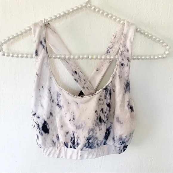 Strut-This Revolve Marble Tie Dye Criss Cross Back Sports Bra - Picture 1 of 6